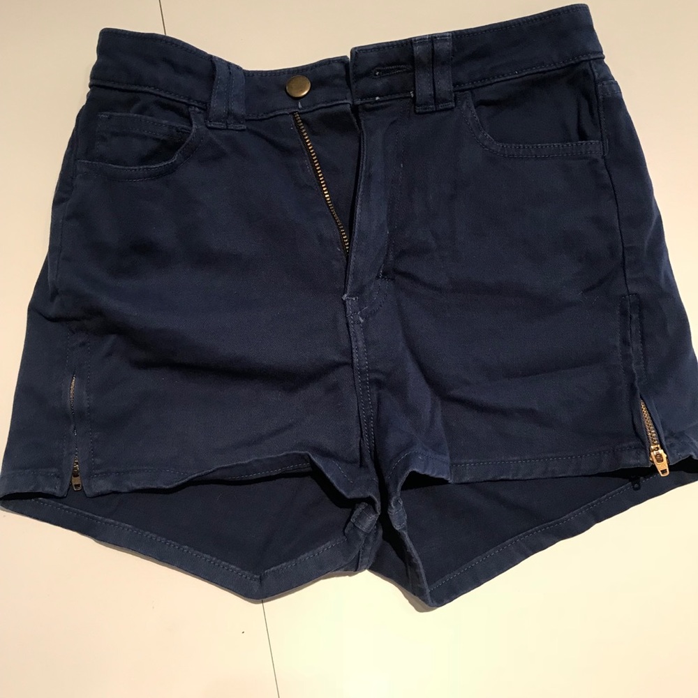 American Apparel Jean high waisted Shorts in Navy